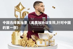 中国选择美加墨（美墨加协议生效,针对中国的第一张）