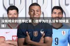 没有观众的德甲比赛（德甲为什么没有视频直播）